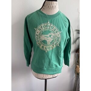 Zadig & Voltaire Green Studio 25 Rhinestone Graphic Raglan Sweatshirt Womens